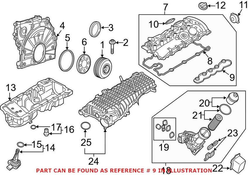 BMW Valve Cover Gasket - Inner 11128638124